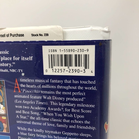 Pinocchio and The Adventures of Pinocchio VHS Tapes Disney Masterpiece New Line - Picture 7 of 8